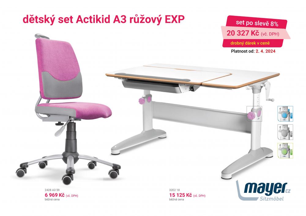 růžový - židle 2428 A3 59 / stůl 32E2 18