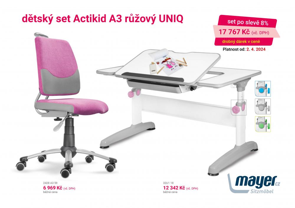 růžový - židle 2428 A3 59 / stůl 32U1 18