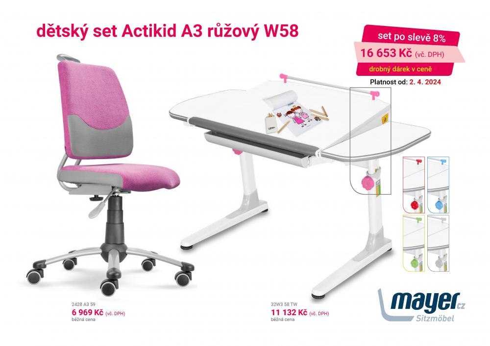 růžový - židle 2428 A3 59 / stůl 32W3 58 TW